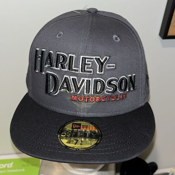 NWT Harley Davidson Motorcycle Spellout Letters Raised Letter Baseball Cap 7 5/8 - Picture 1 of 4